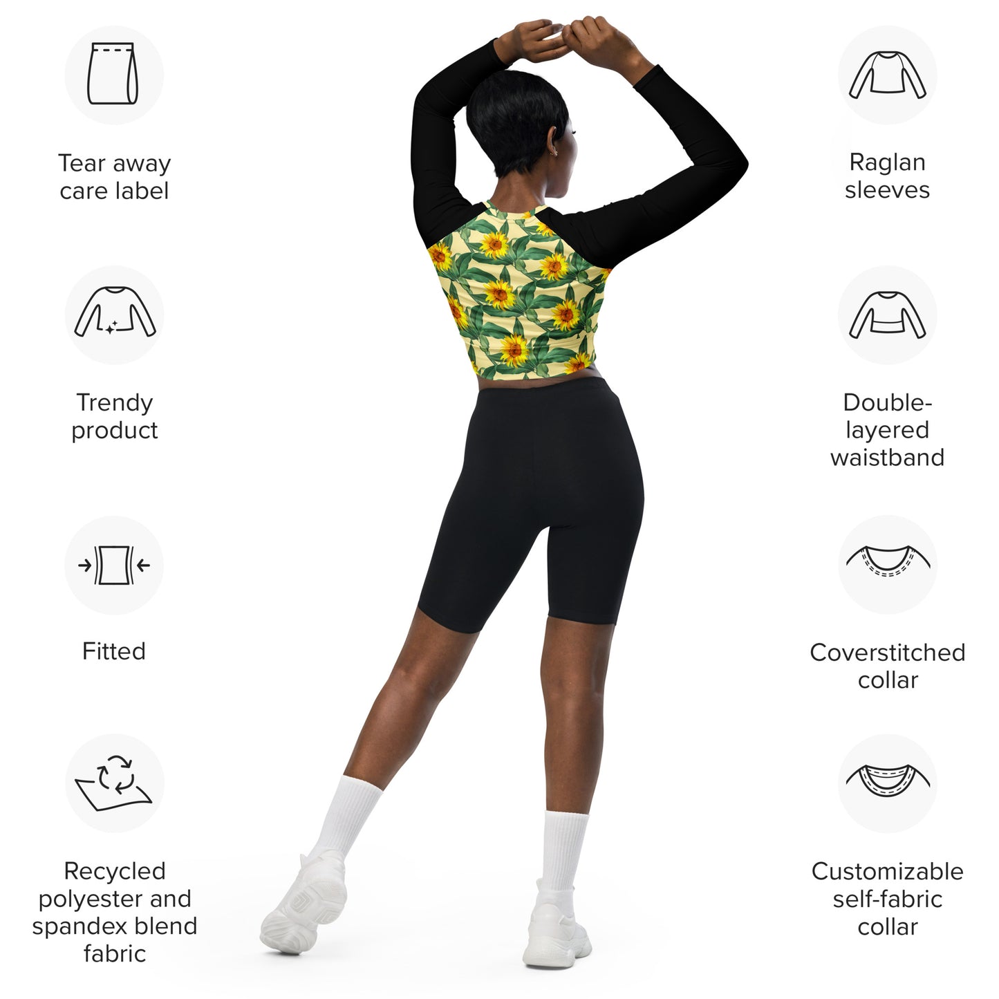 Sunflower Recycled long-sleeve crop top