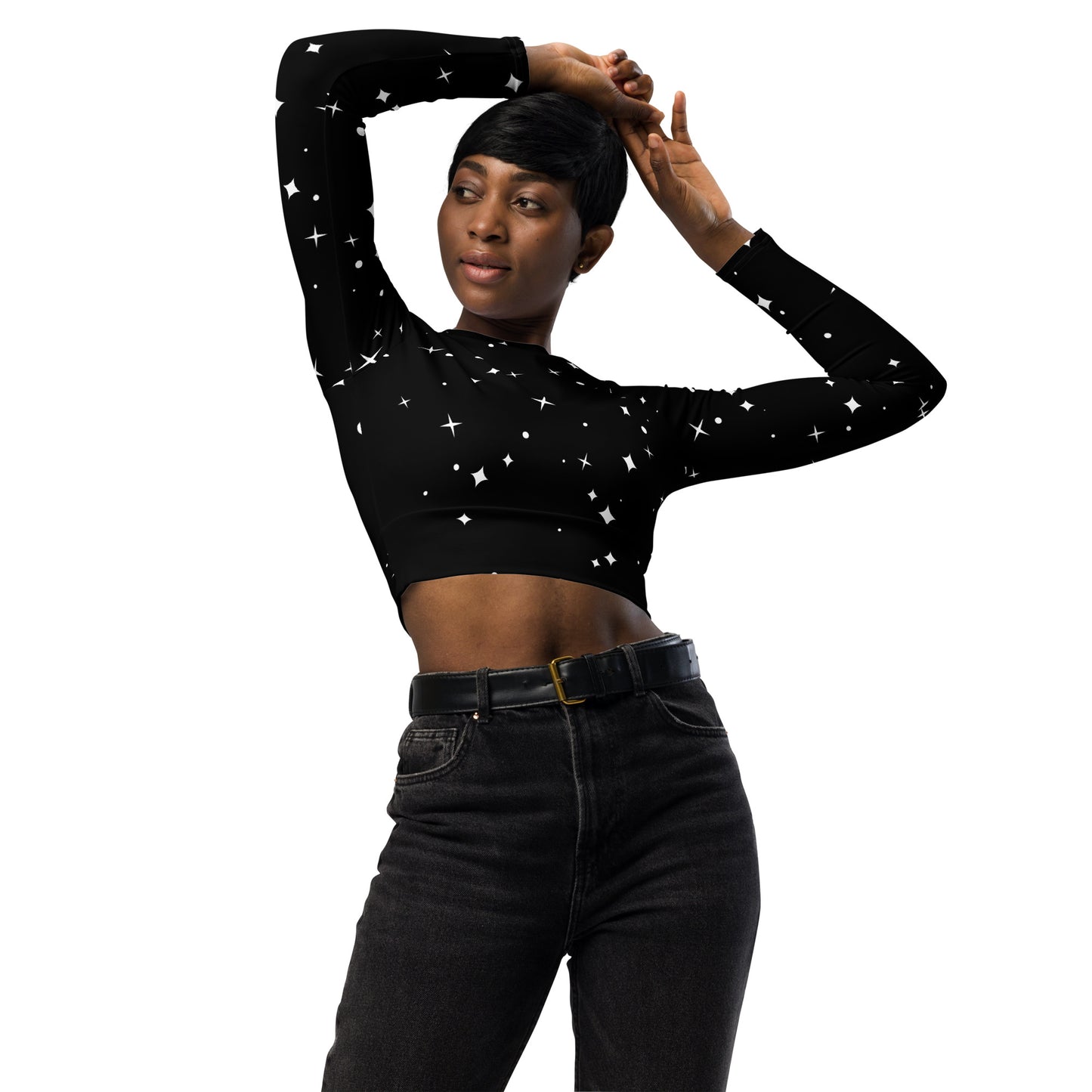 Stars Recycled long-sleeve crop top