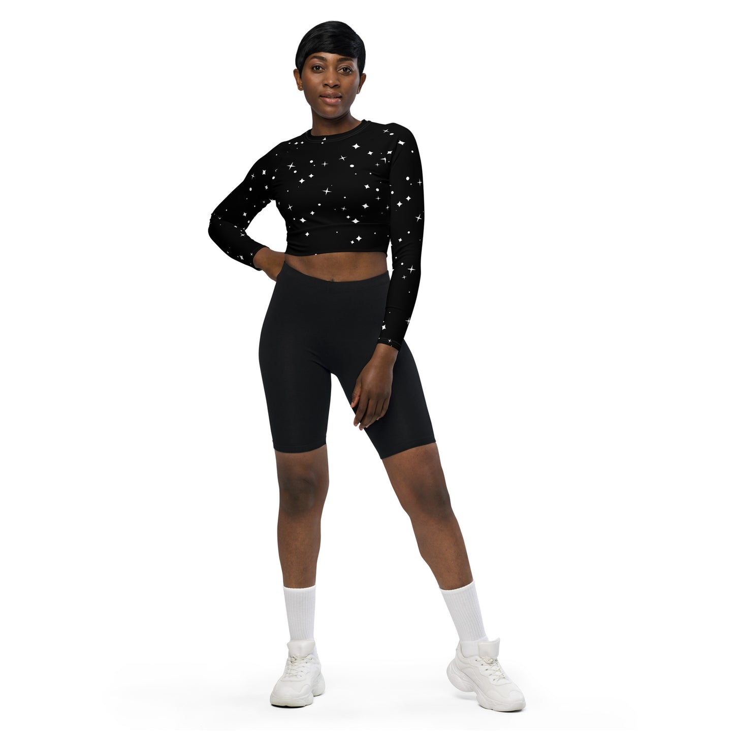 Stars Recycled long-sleeve crop top