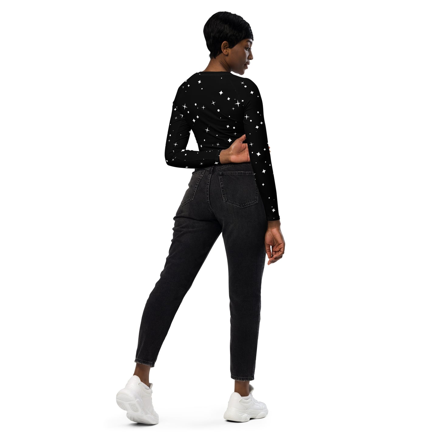 Stars Recycled long-sleeve crop top