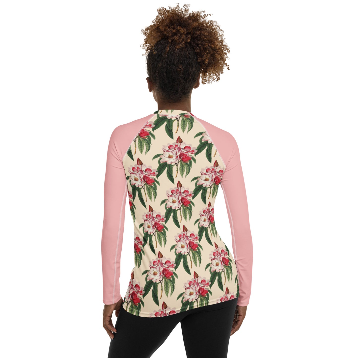 White & Red Blossoms Rash Guard