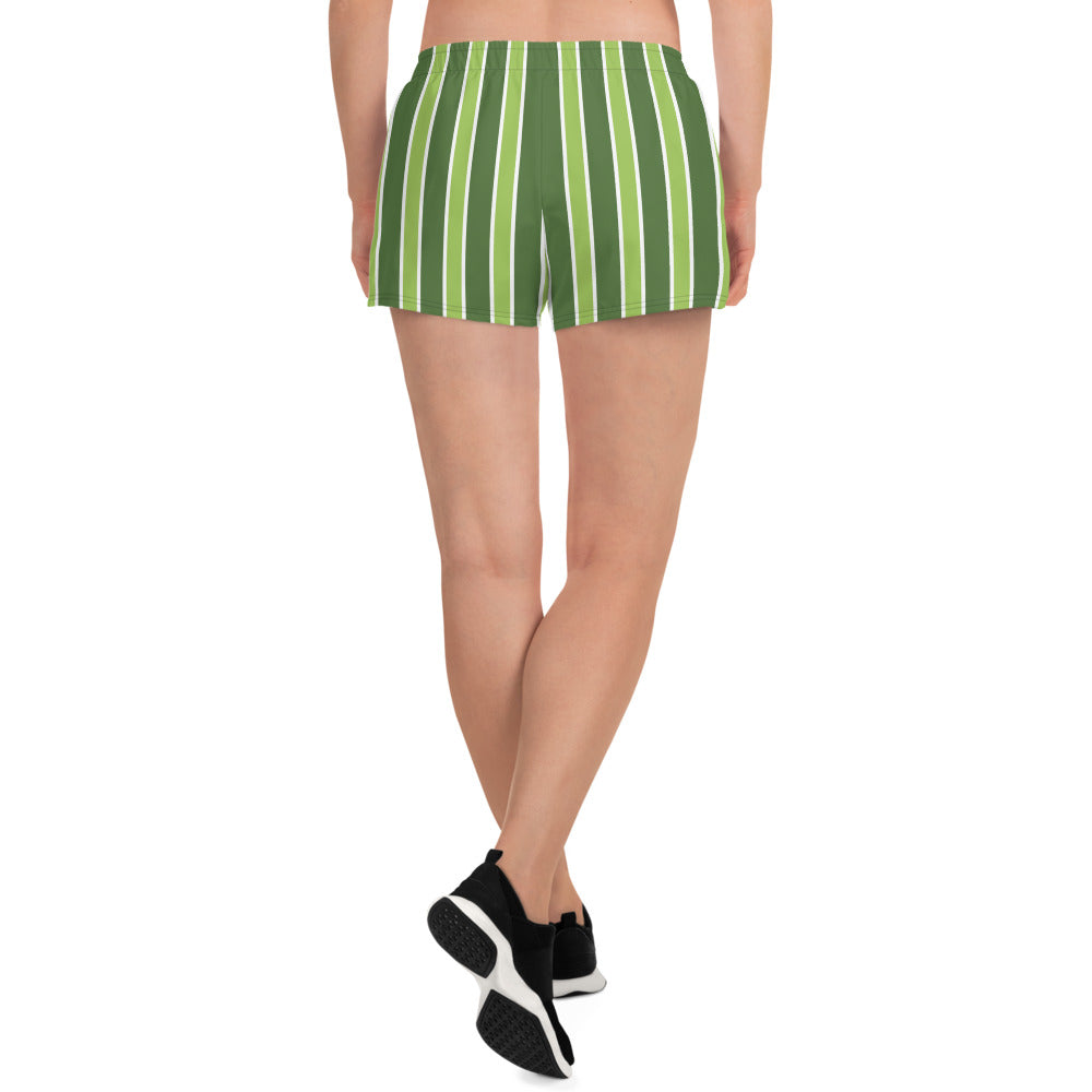 Green Stripe Recycled Athletic Shorts