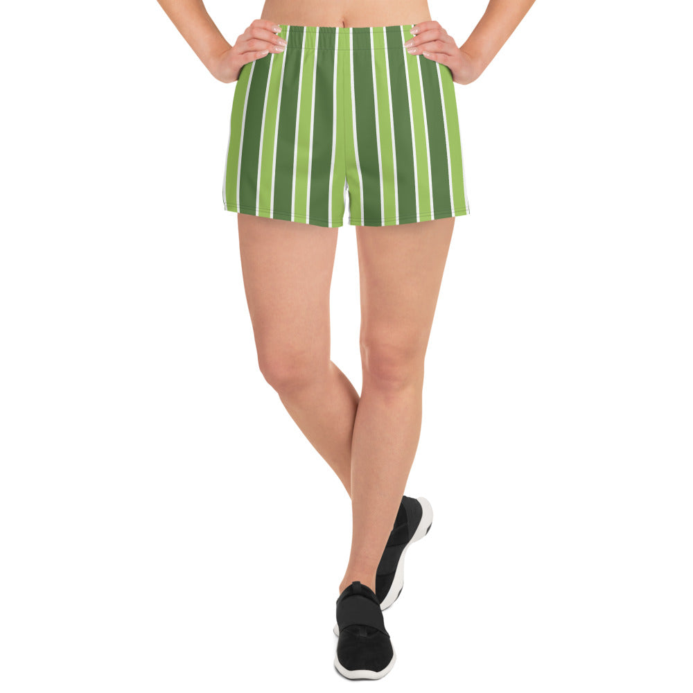 Green Stripe Recycled Athletic Shorts