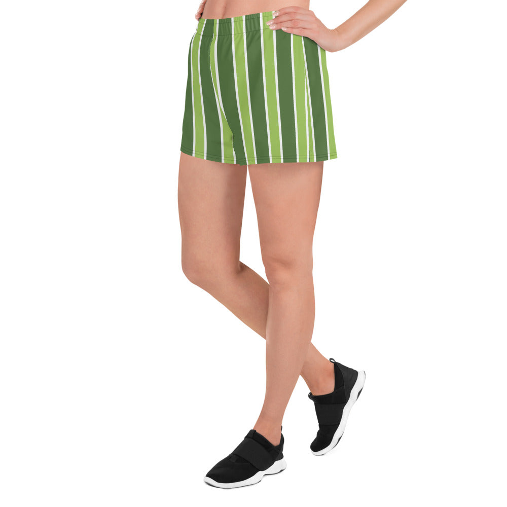 Green Stripe Recycled Athletic Shorts