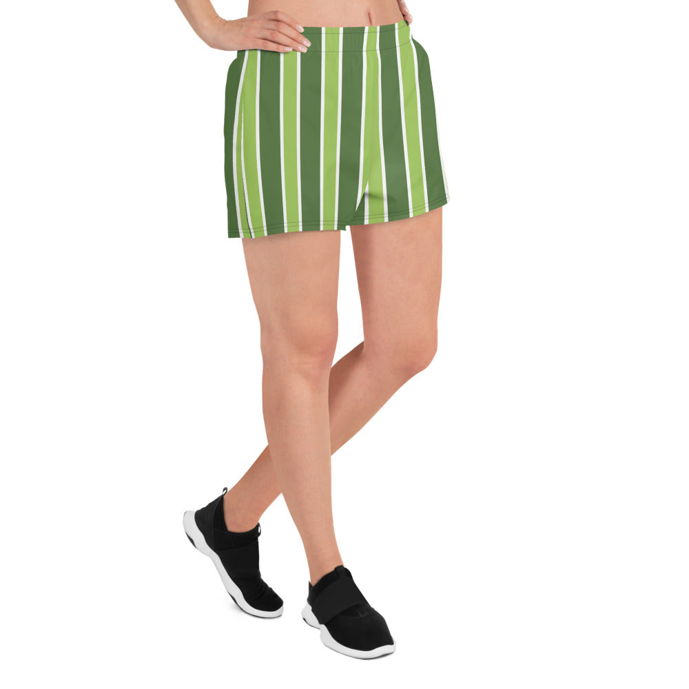 Green Stripe Recycled Athletic Shorts