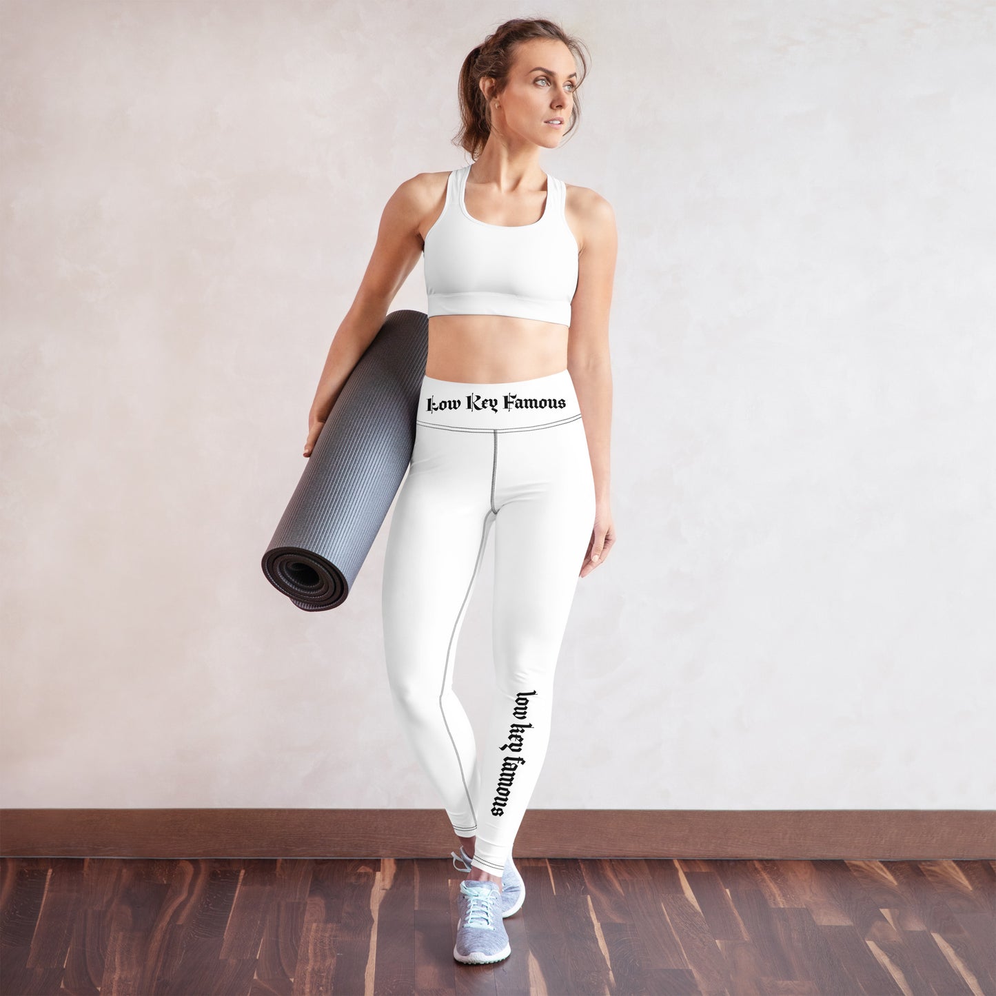 Low Key Famous White  Yoga Leggings