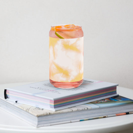 Orange Tie Dye Can-Shaped Glass