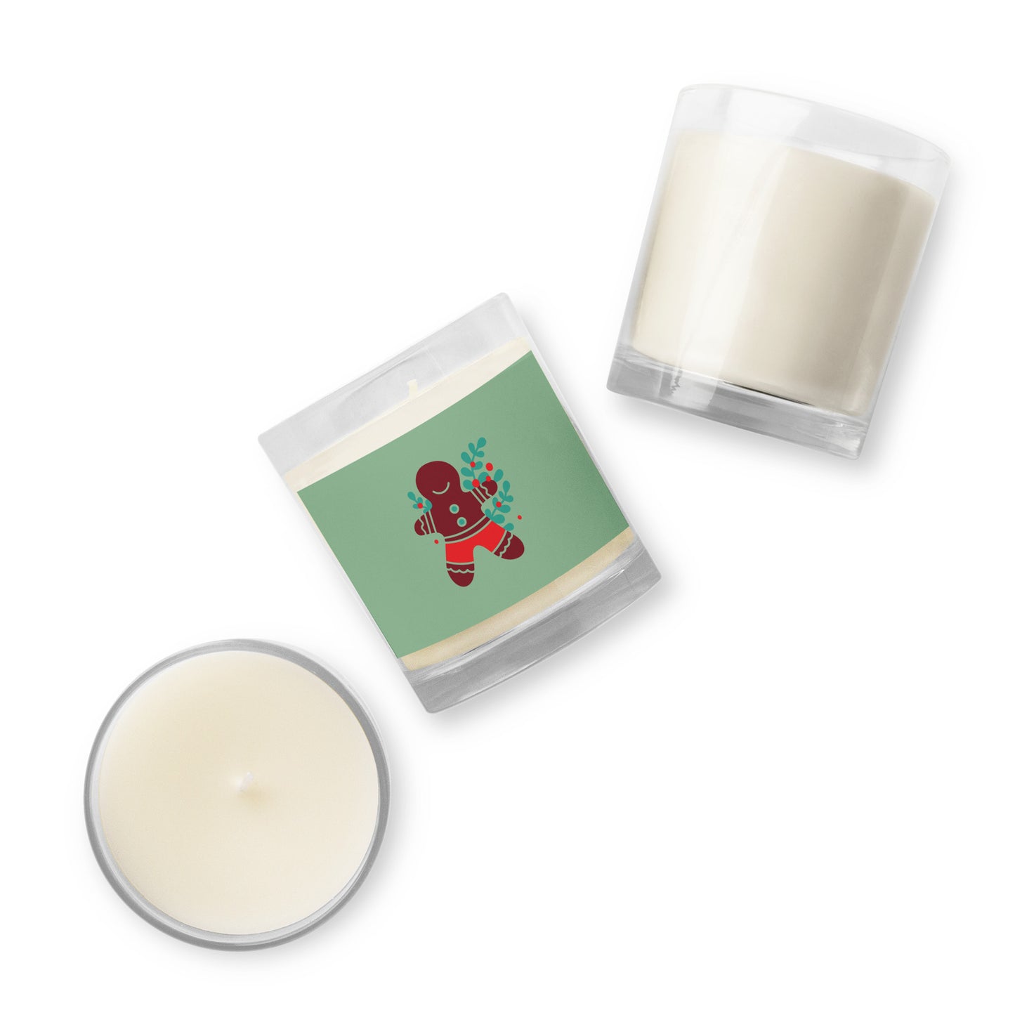 Gingerbread Man Glass Jar Soy Wax Candle