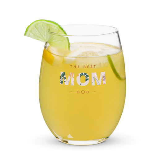 The Best Mom Stemless Wine Glass