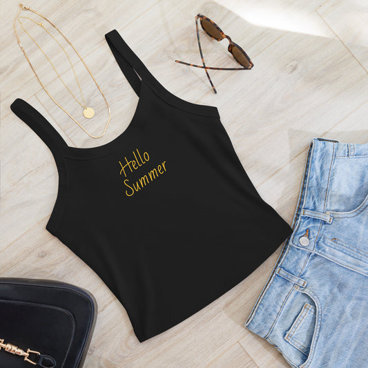 Hello Summer Women’s Micro-Rib Tank Top