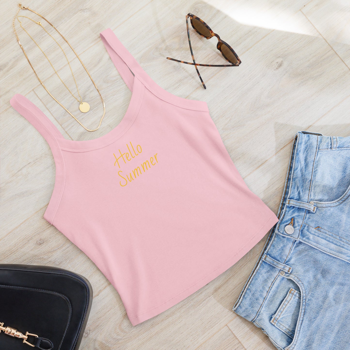 Hello Summer Women’s Micro-Rib Tank Top