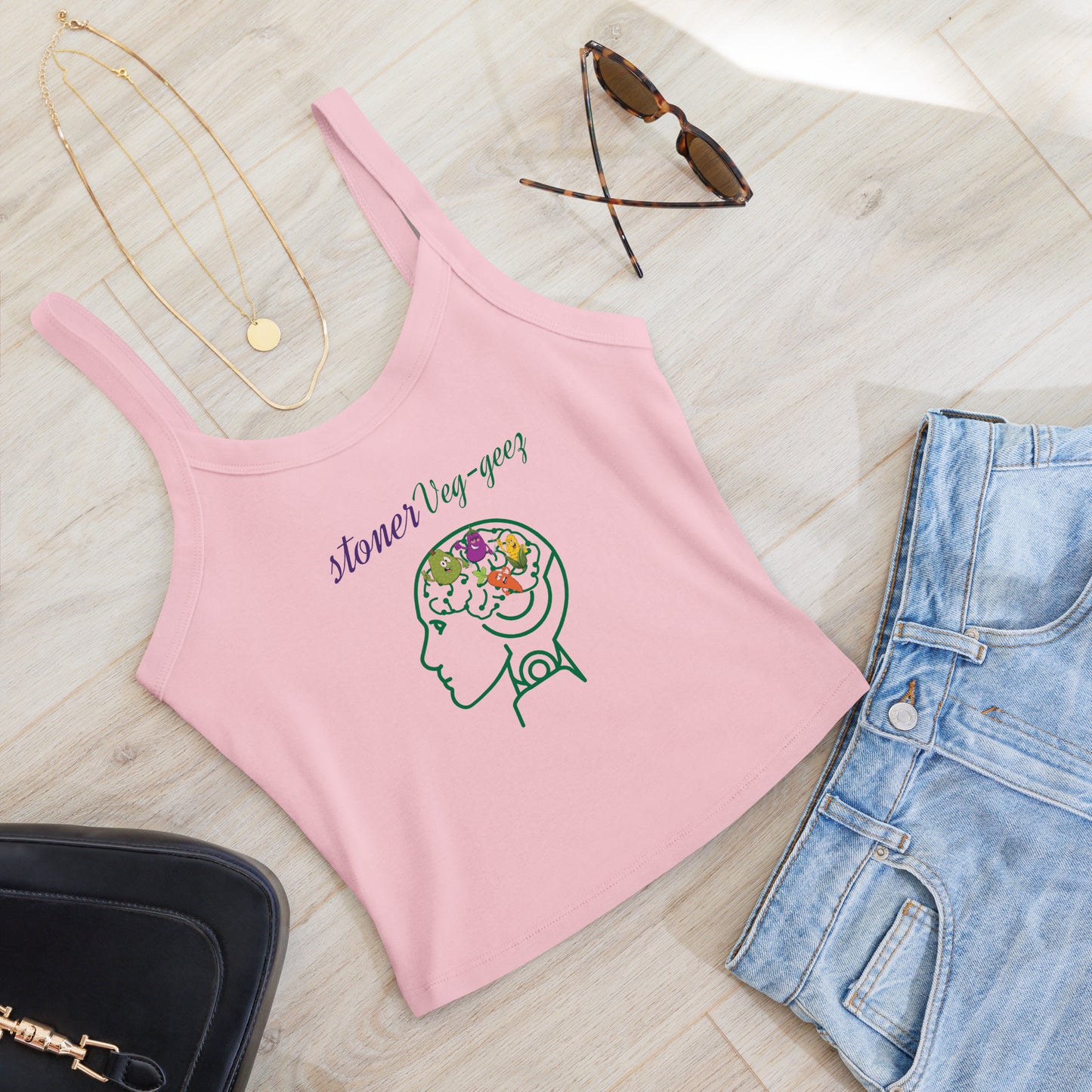 AI Stoner- Veg-geez Women’s micro-rib tank top