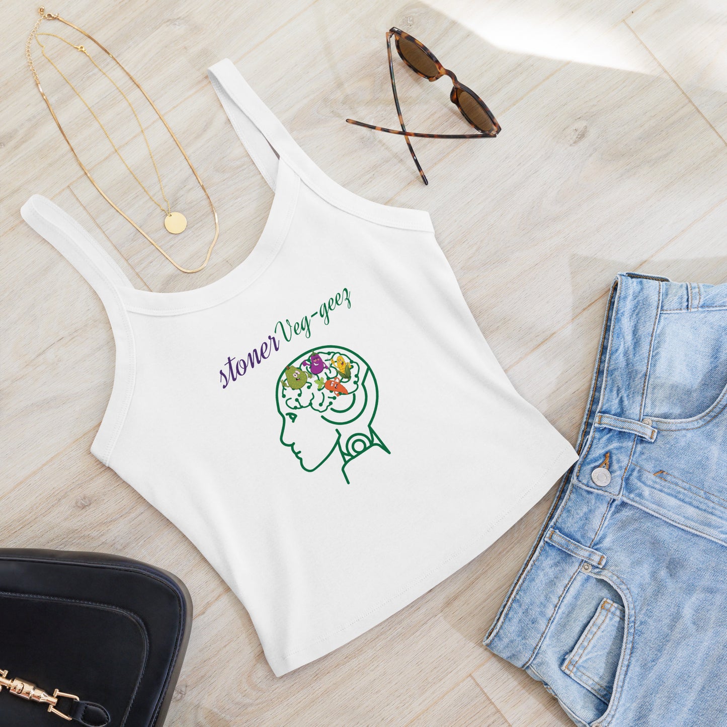 AI Stoner- Veg-geez Women’s micro-rib tank top