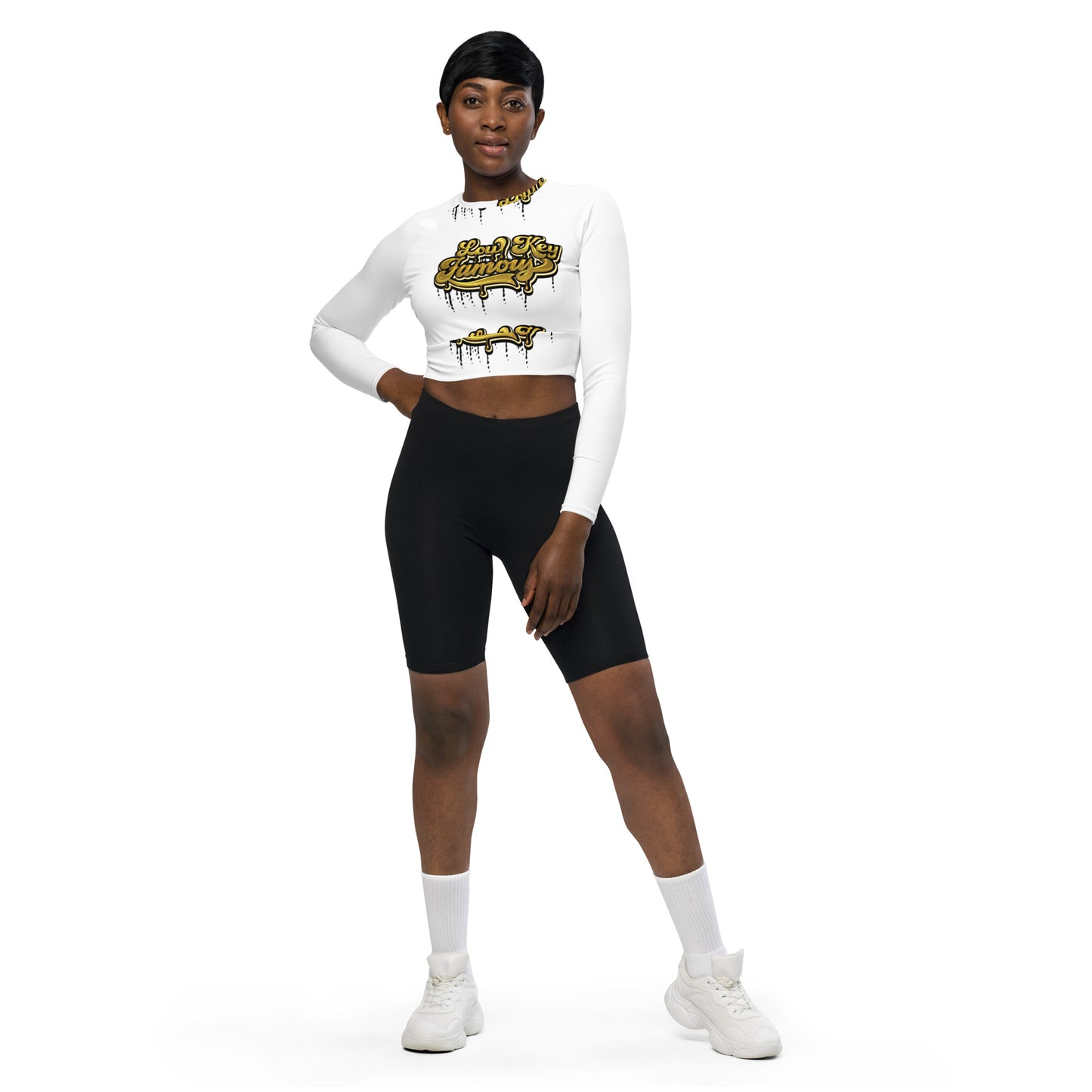 Low Key Famous Recycled Long-Sleeve Crop Top