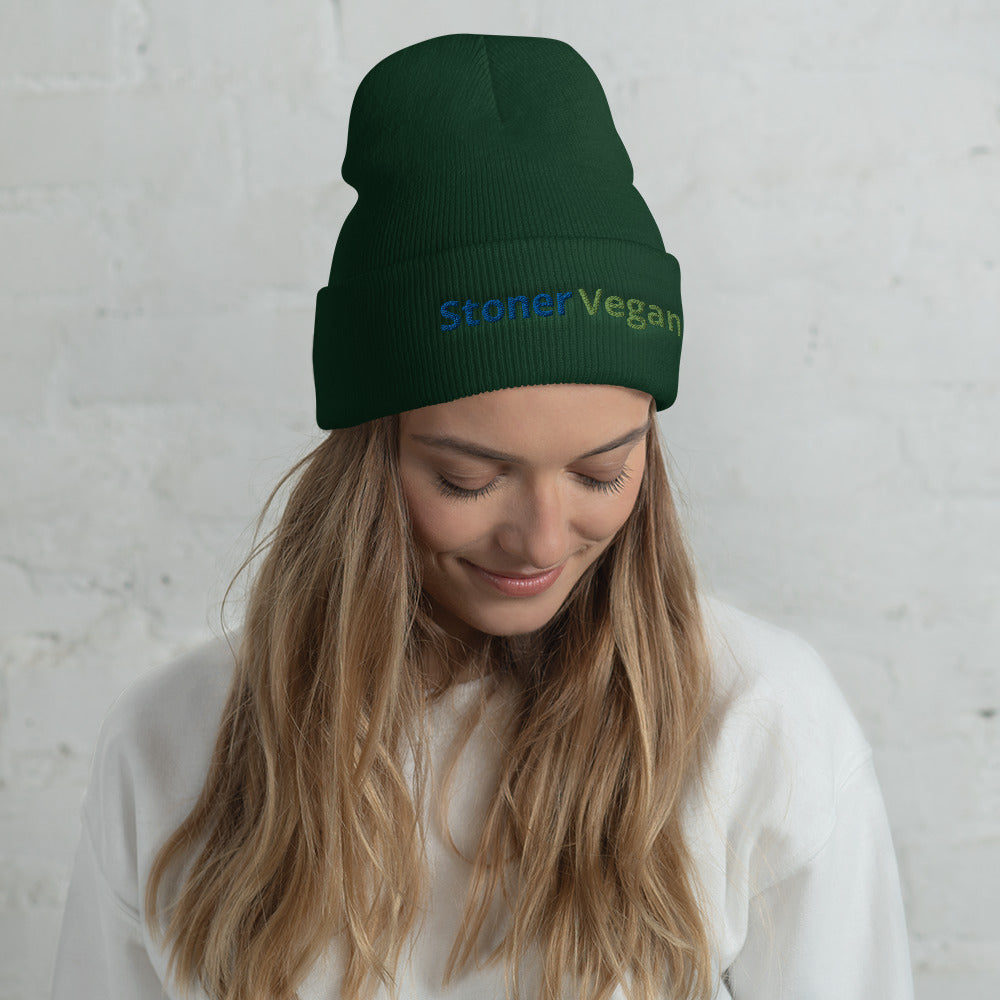 Stoner Vegan Cuffed Beanie