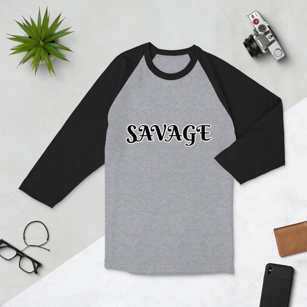 Savage 3/4 Sleeve Raglan Shirt