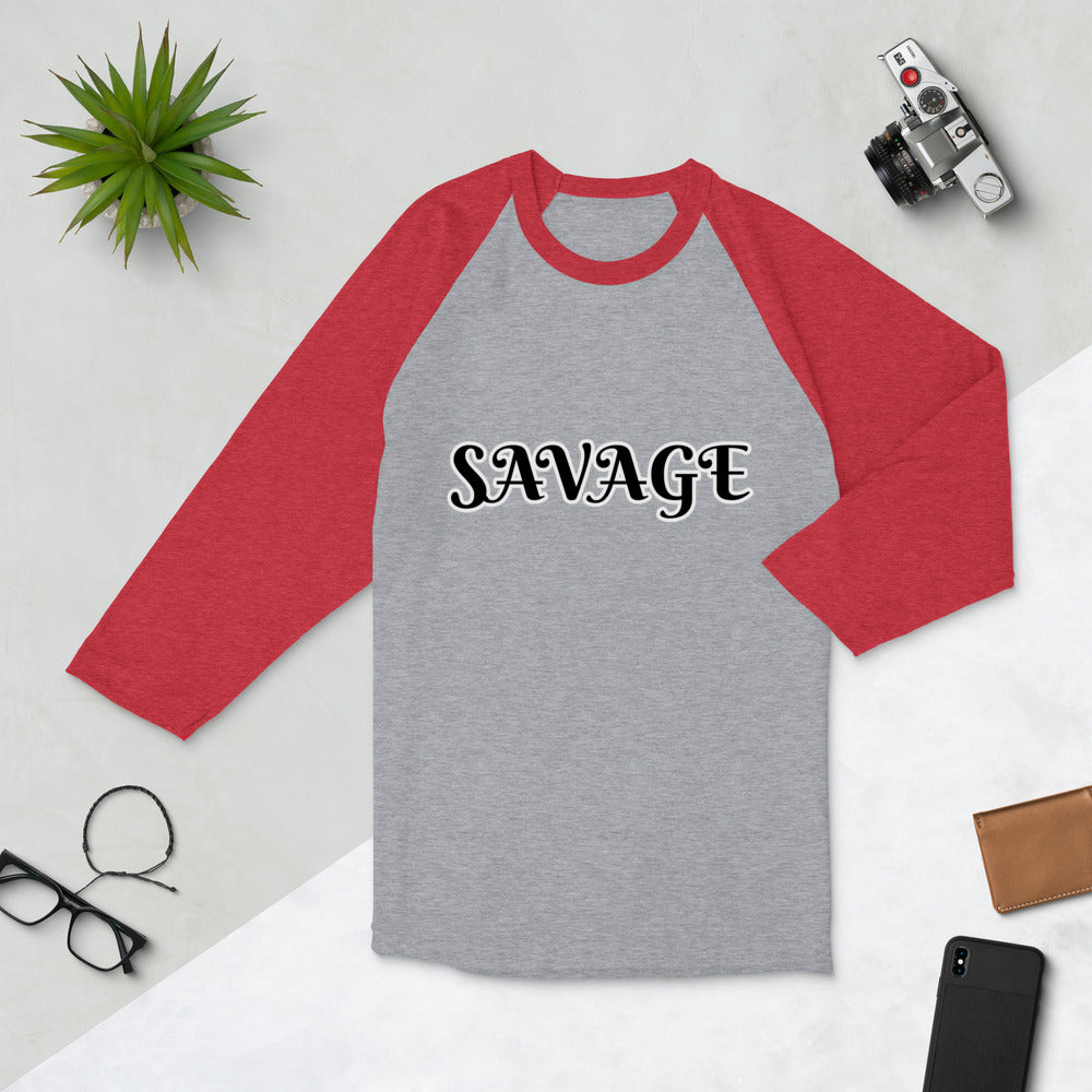 Savage 3/4 Sleeve Raglan Shirt