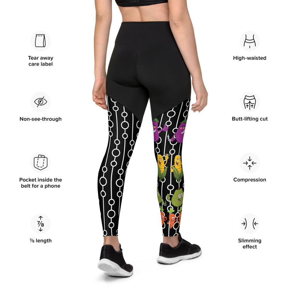 Stoner Veg-geez Geometric Sports Leggings