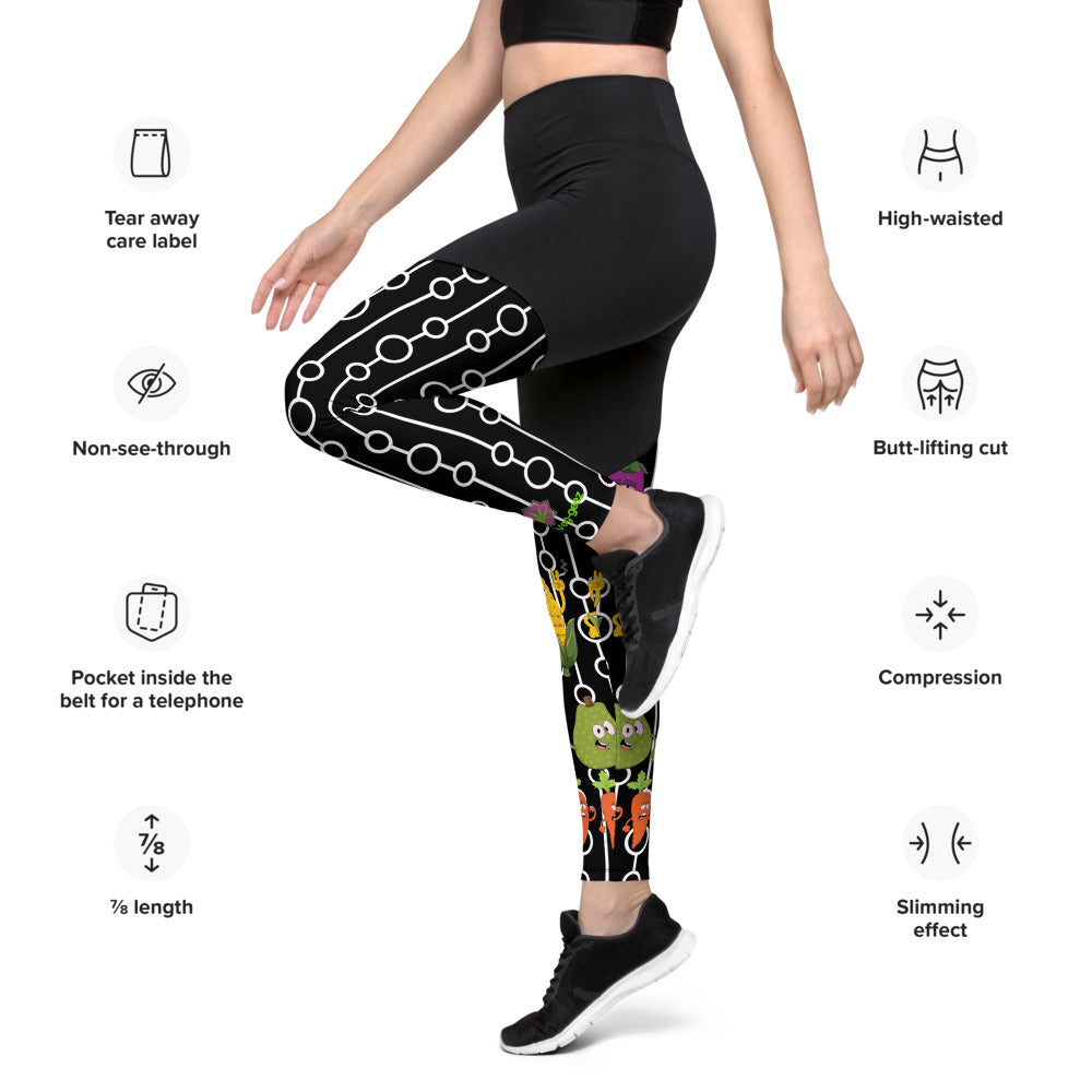 Stoner Veg-geez Geometric Sports Leggings