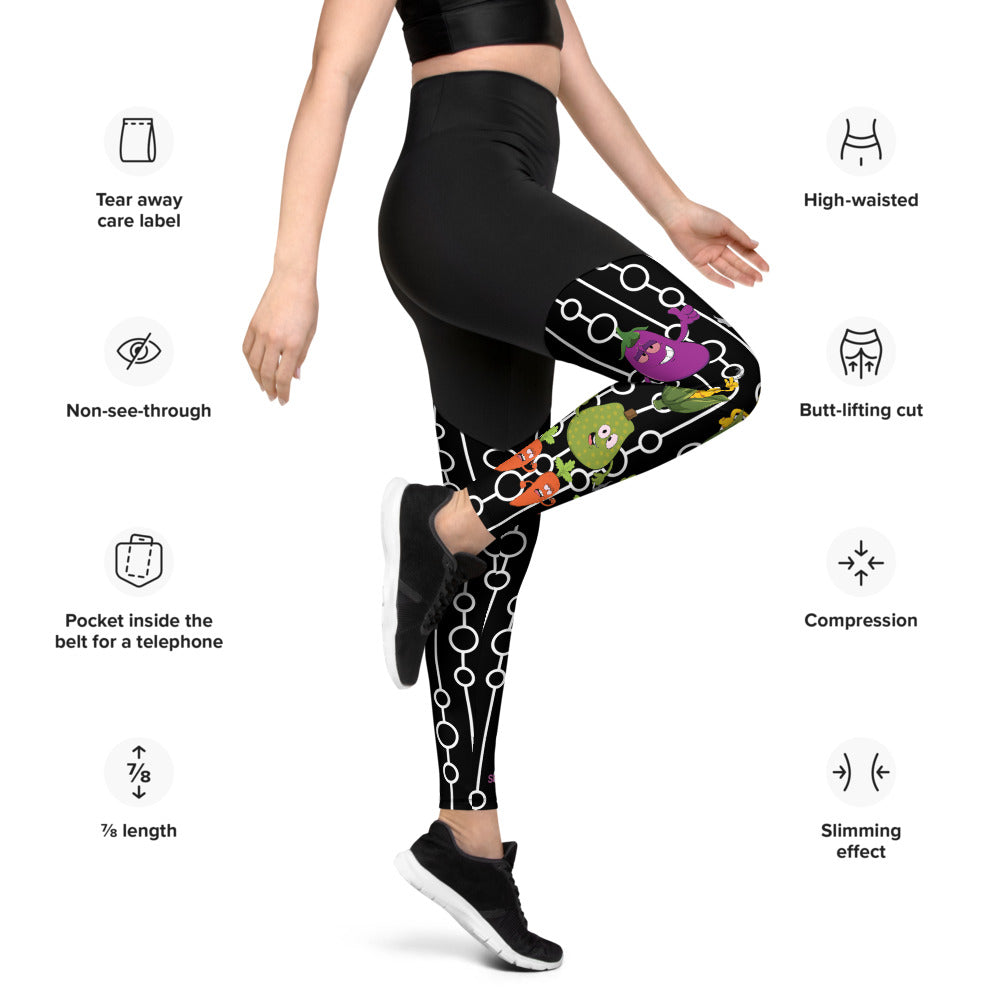 Stoner Veg-geez Geometric Sports Leggings