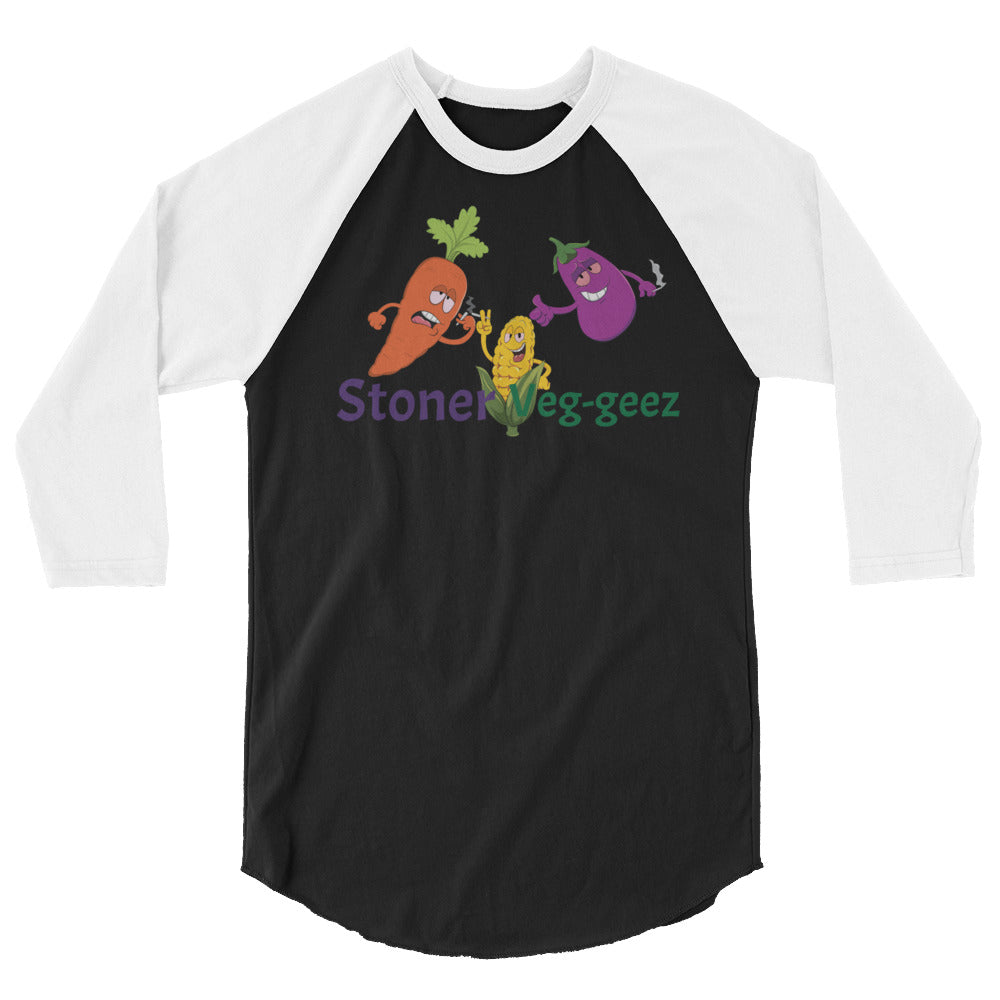 Stoner Veg-geez 3/4 Sleeve Raglan Shirt