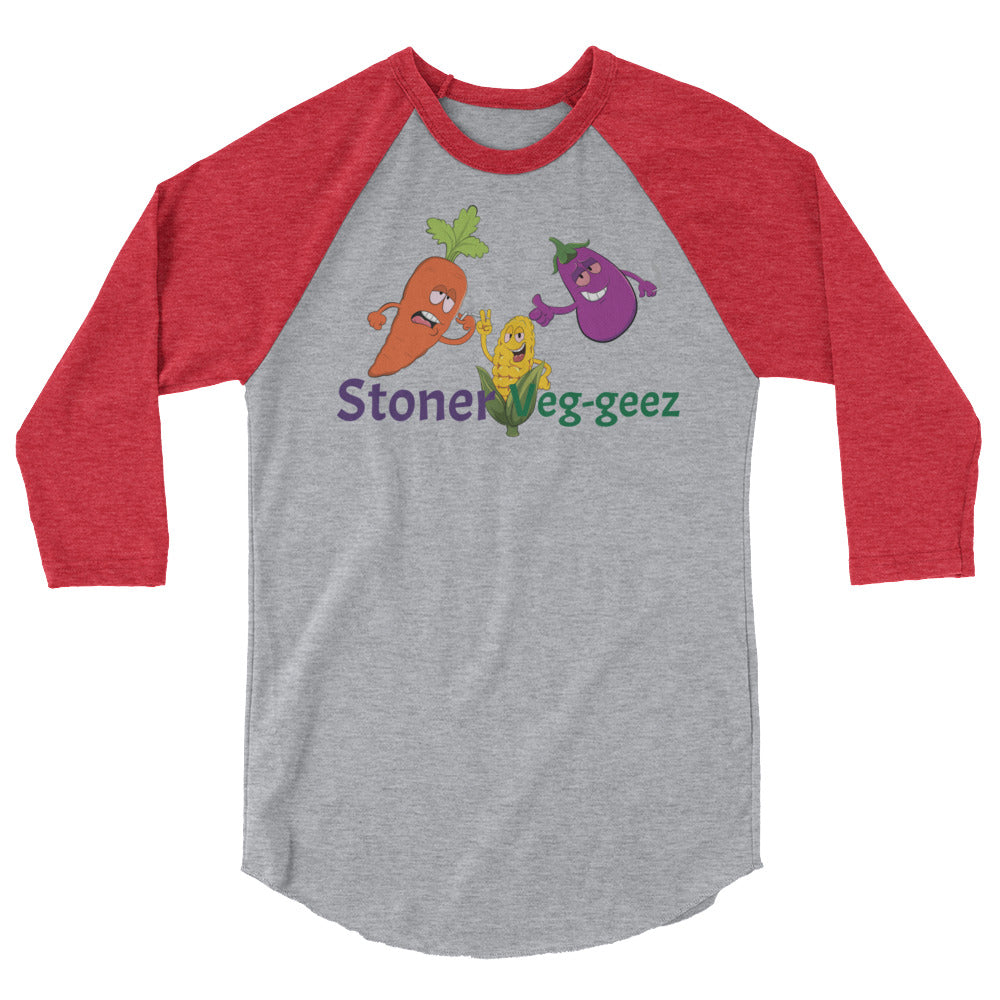 Stoner Veg-geez 3/4 Sleeve Raglan Shirt