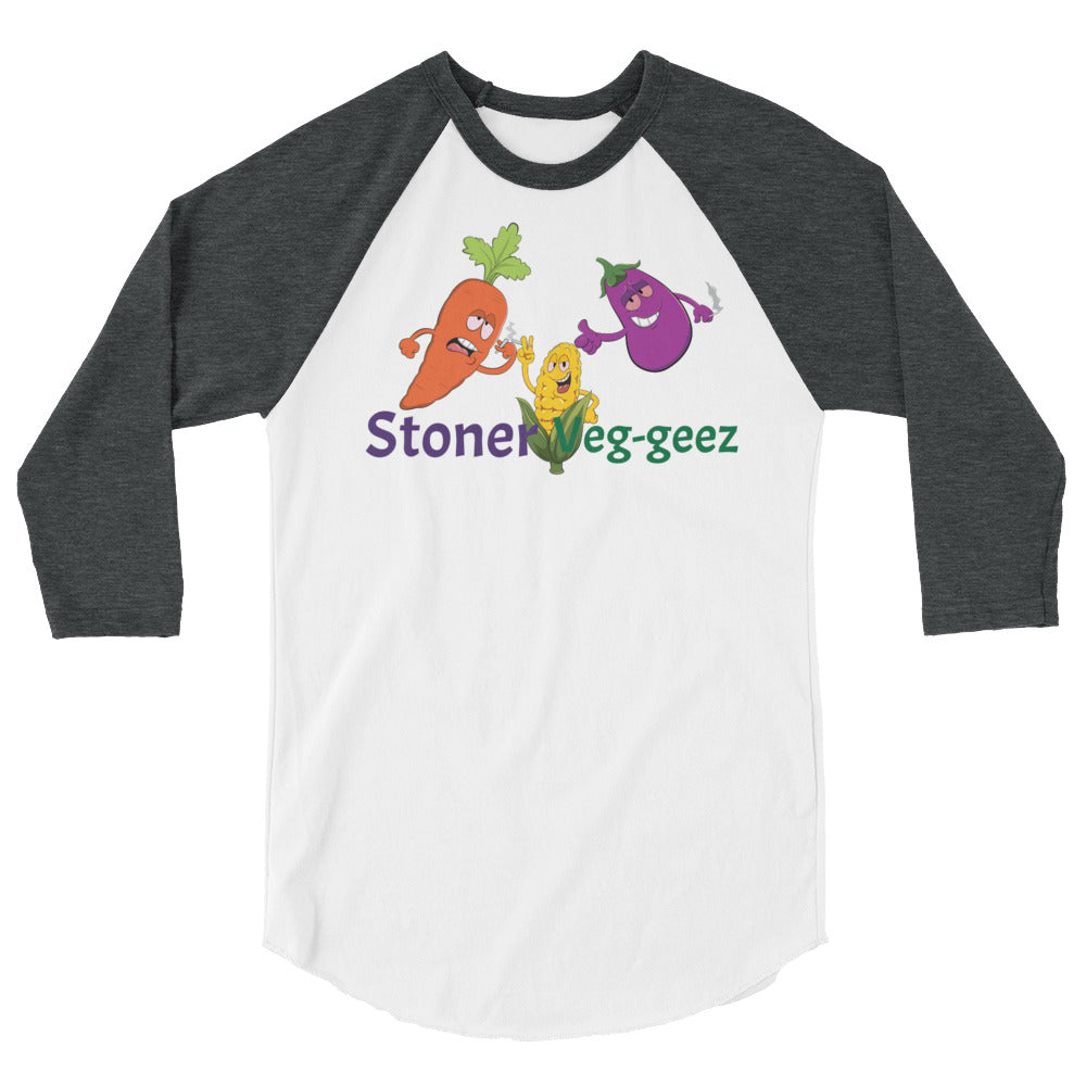 Stoner Veg-geez 3/4 Sleeve Raglan Shirt