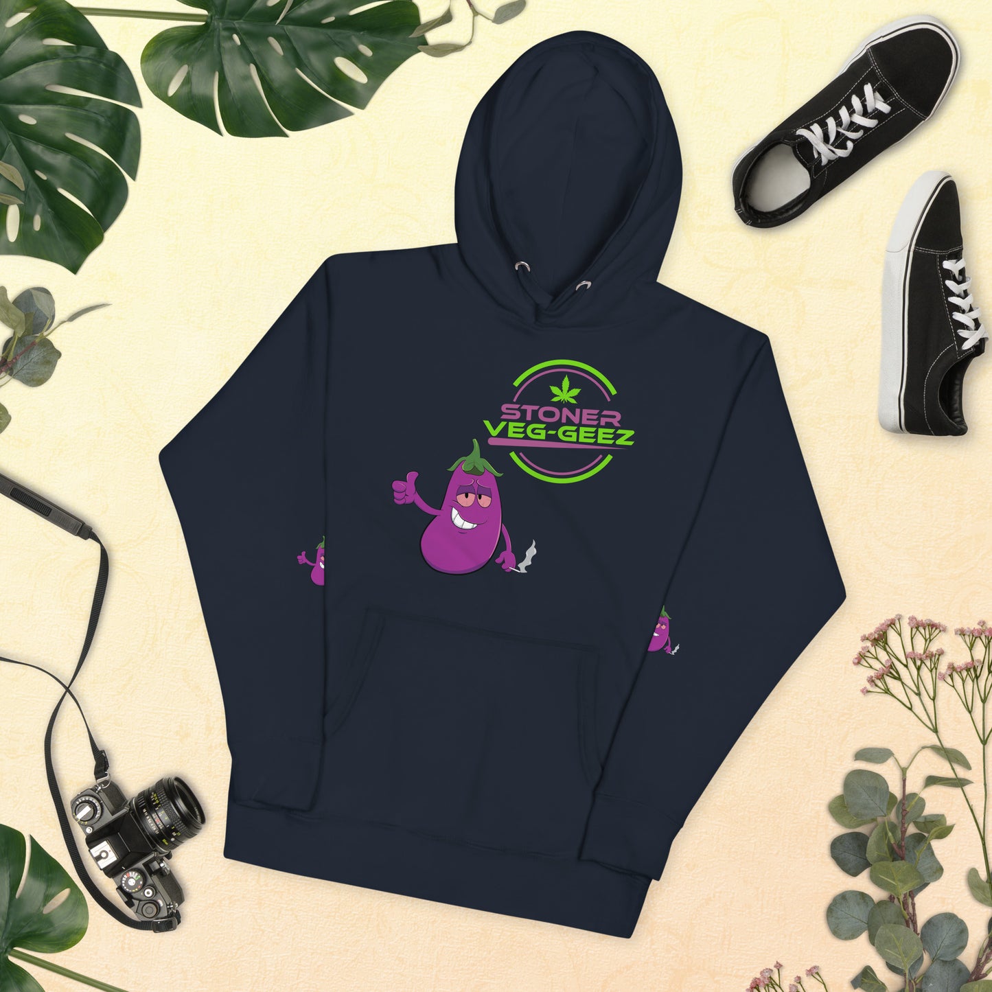 Stoner Veg-geez Eggplant Hoodie